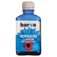 Чорнило Barva для Epson T0812 (E081-138), спеціальне, водорозчинне, блакитне, 180 мл.