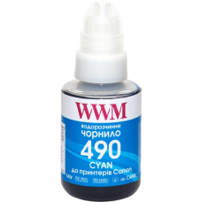 Чорнило WWM для Canon G1400/G2400/G3400 (GI-490C), блакитне, 140 мл. 