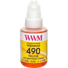 Чорнило WWM для Canon G1400/G2400/G3400 (GI-490Y), жовте, 140 мл. 
