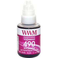 Чорнило WWM для Canon G1400/G2400/G3400 (GI-490M), пурпурове, 140 мл. 